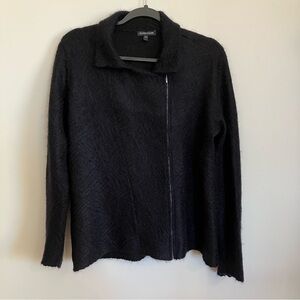 Eileen Fisher Black Zip-Up Sweater